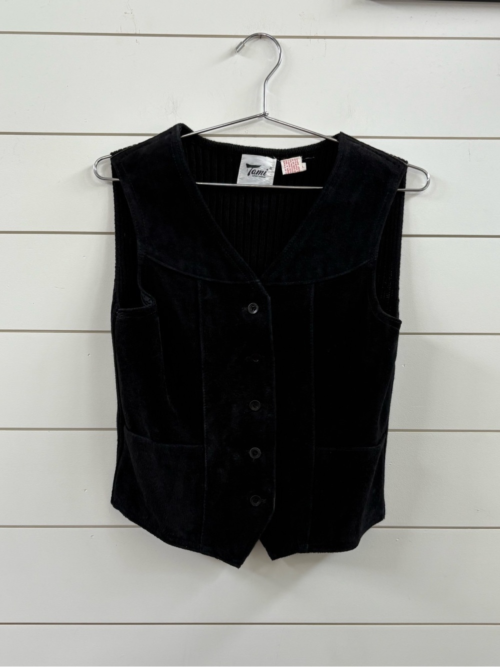 Vintage Tami Sportswear Leather Button-Front Vest
